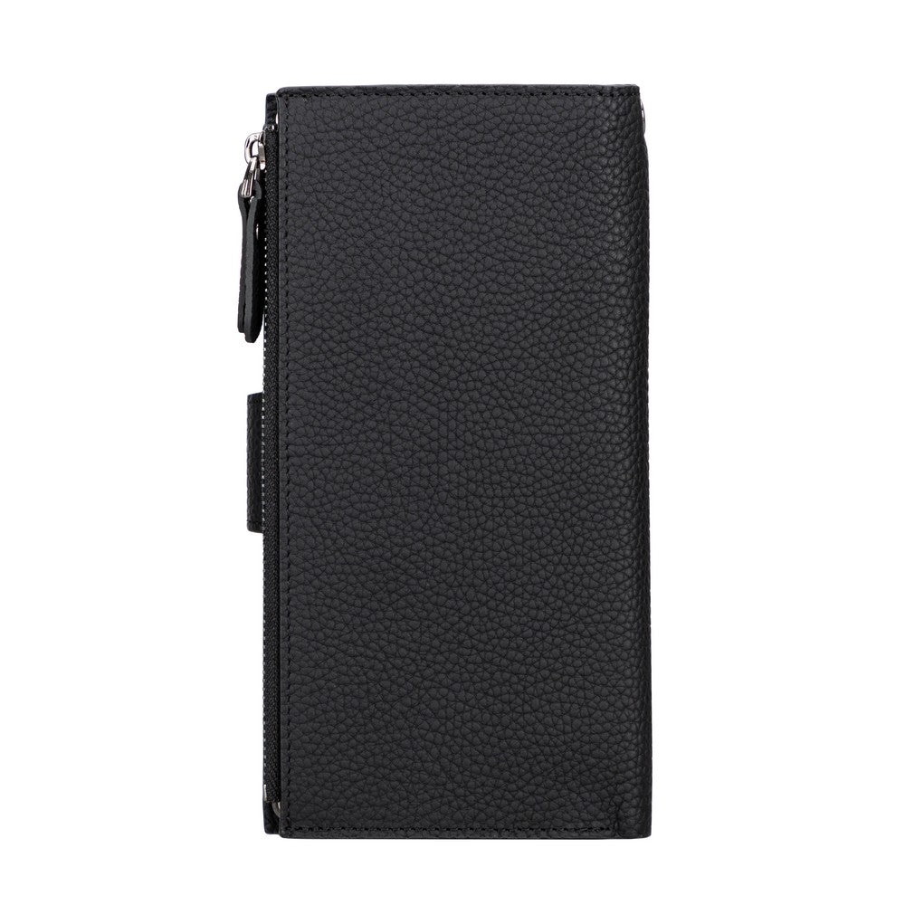 Lozan Strap 6.5 inch Compatible Leather Card Holder Wallet Case ERC1 Black