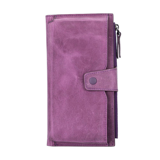 Lozan 6.5 inch Compatible Leather Card Holder Wallet Case G7 Purple