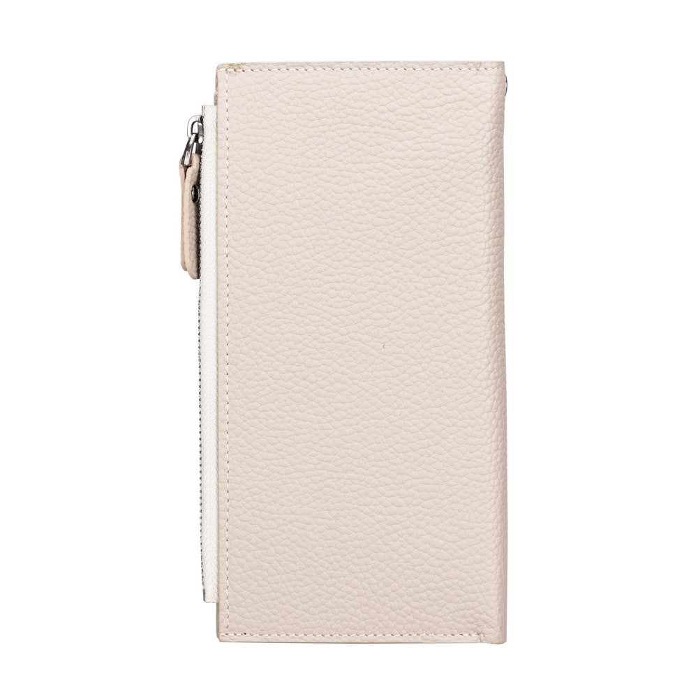 Lozan Strap 6.5 inch Compatible Leather Wallet Case with Card Holder ERC3 Beige