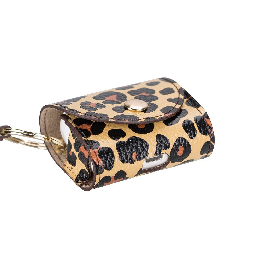 Apple AirPods 3rd generation Compatible Leather Case Mai Snap Leopard