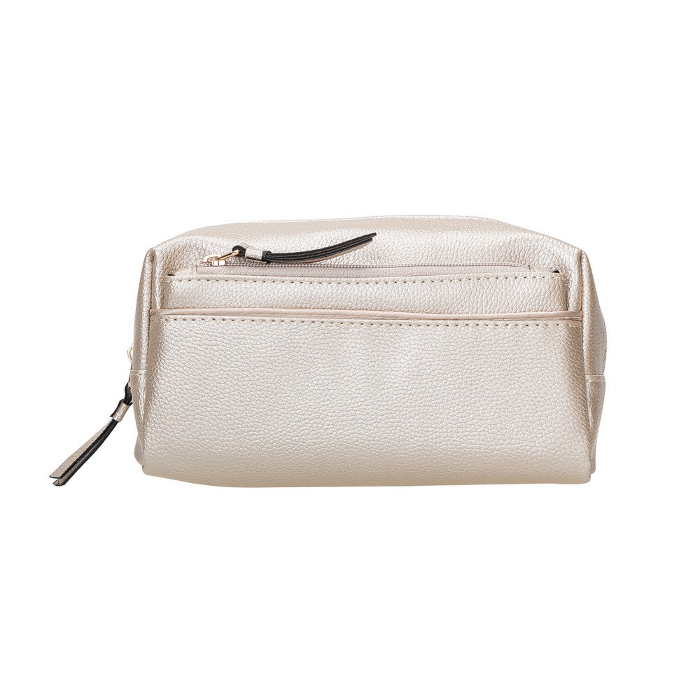 Marc Makeup and Care Bag, Extra Zipper Bag, Platinum Silver