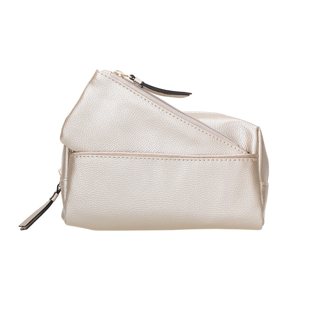 Marc Makeup and Care Bag, Extra Zipper Bag, Platinum Silver