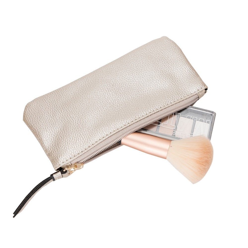 Marc Makeup and Care Bag, Extra Zipper Bag, Platinum Silver