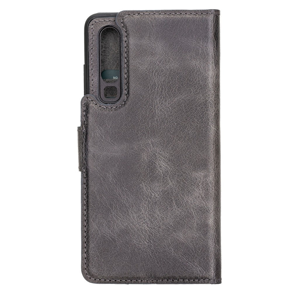 Huawei P30 Compatible Leather Wallet Case TN18EF Gray