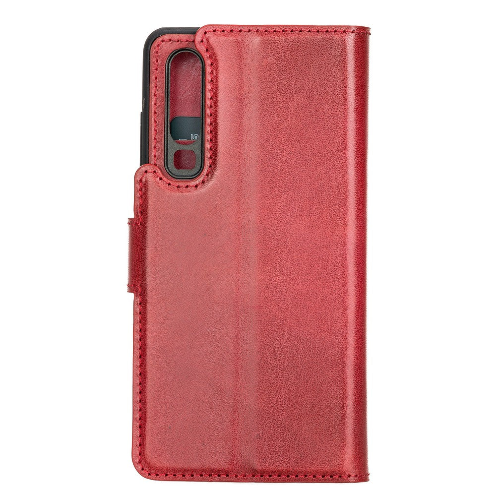 Huawei P30 Compatible Leather Wallet Case V4EF Red