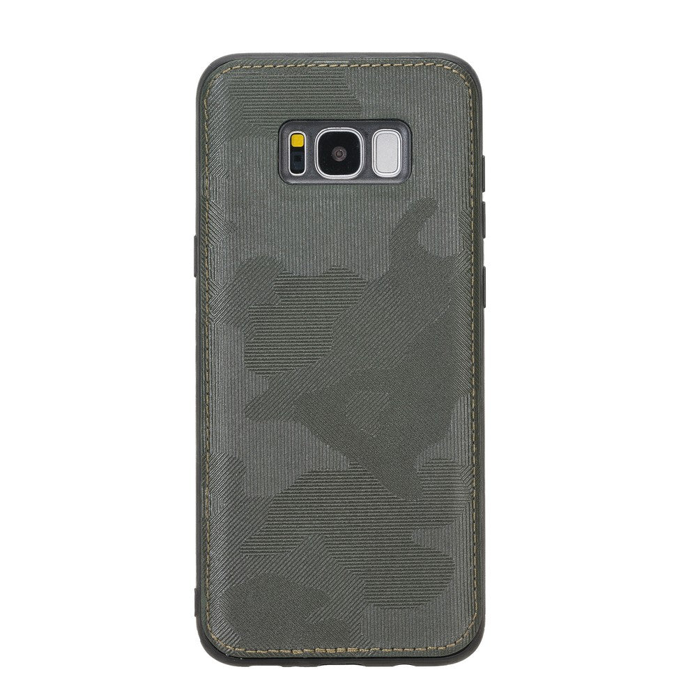 Samsung Galaxy S8 Plus Compatible Leather Wallet Case Camouflage Green