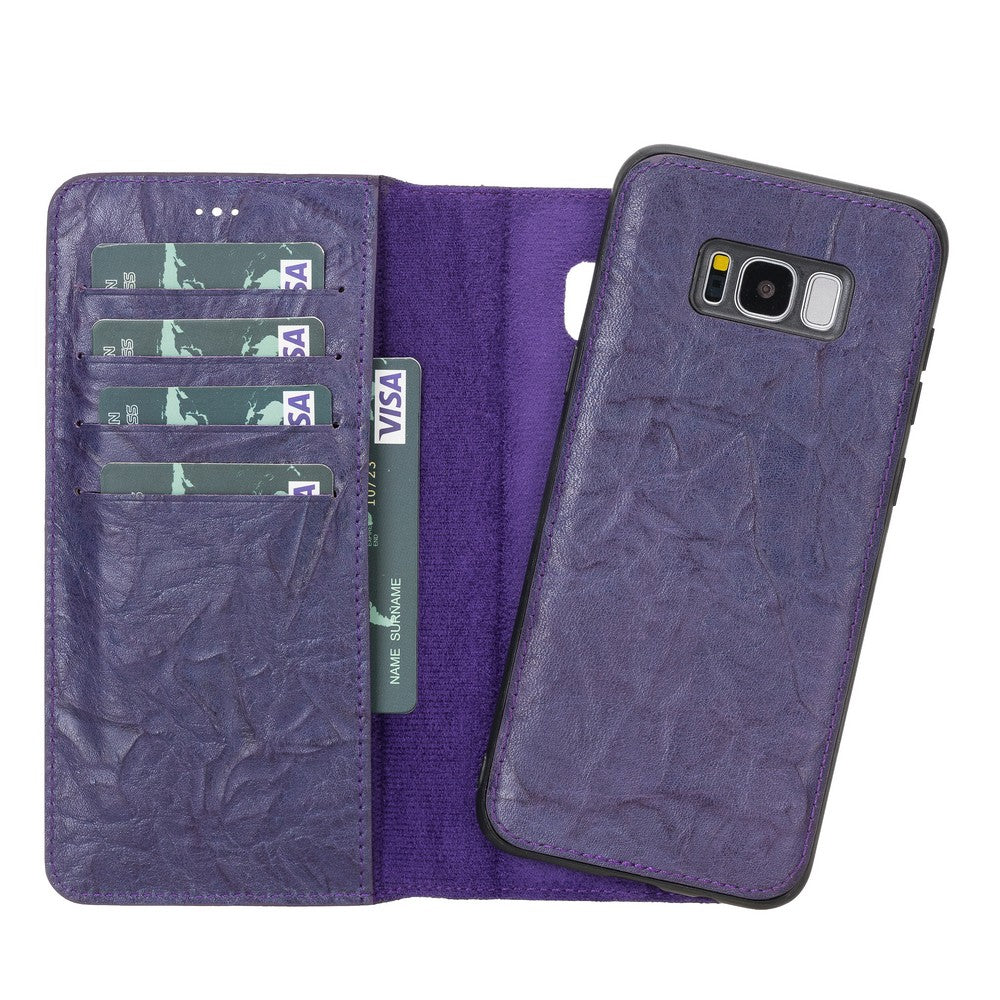 Samsung Galaxy S8 Plus Compatible Leather Wallet Case B13 Lilac