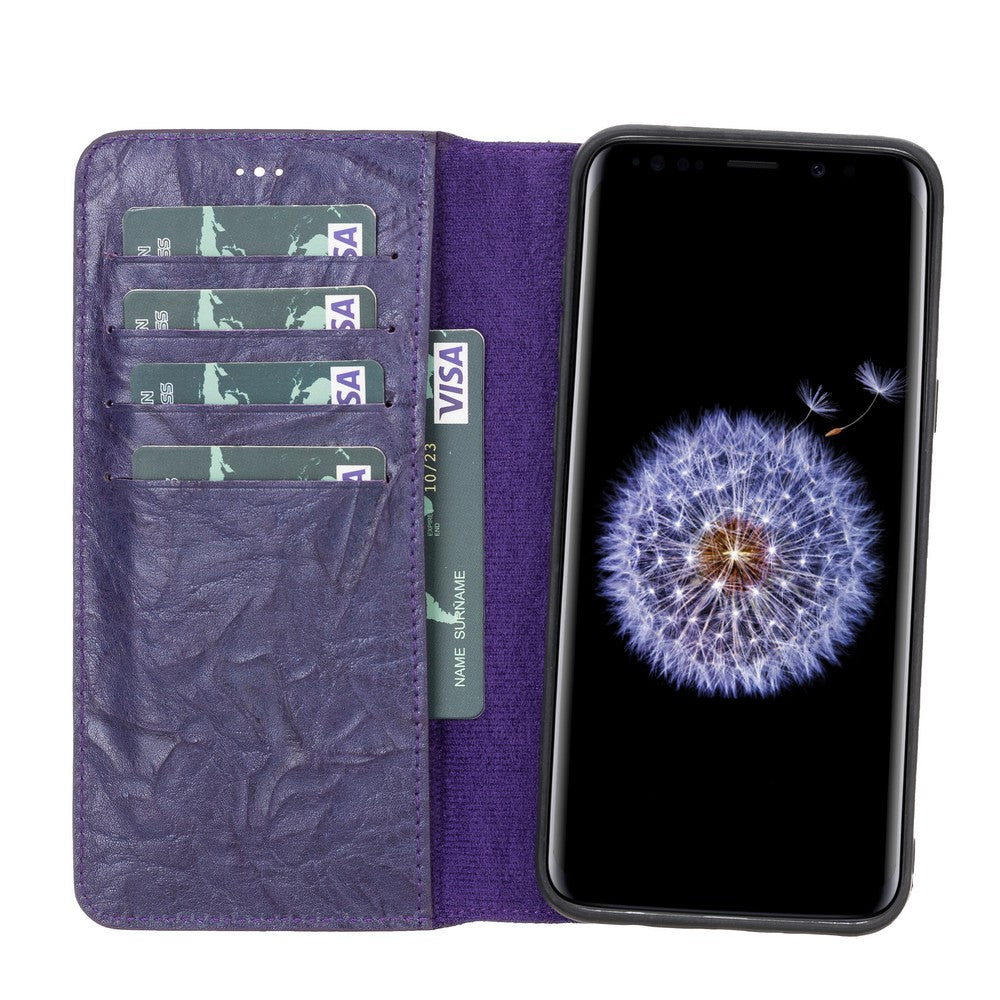 Samsung Galaxy S8 Plus Compatible Leather Wallet Case B13 Lilac