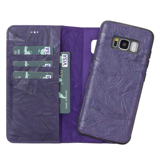 Samsung Galaxy S8 Compatible Leather Wallet Case B13 Lilac