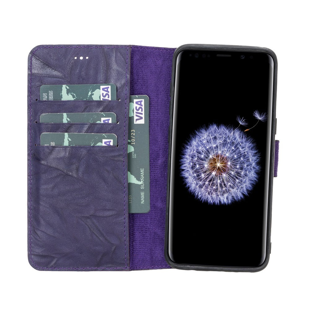 Samsung Galaxy S8 Compatible Leather Wallet Case B13 Lilac