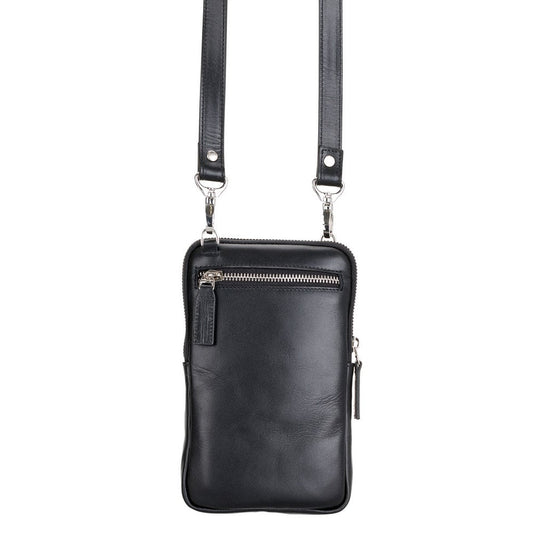 Nino Real Leather Men's Crossbody Bag Shiny Black