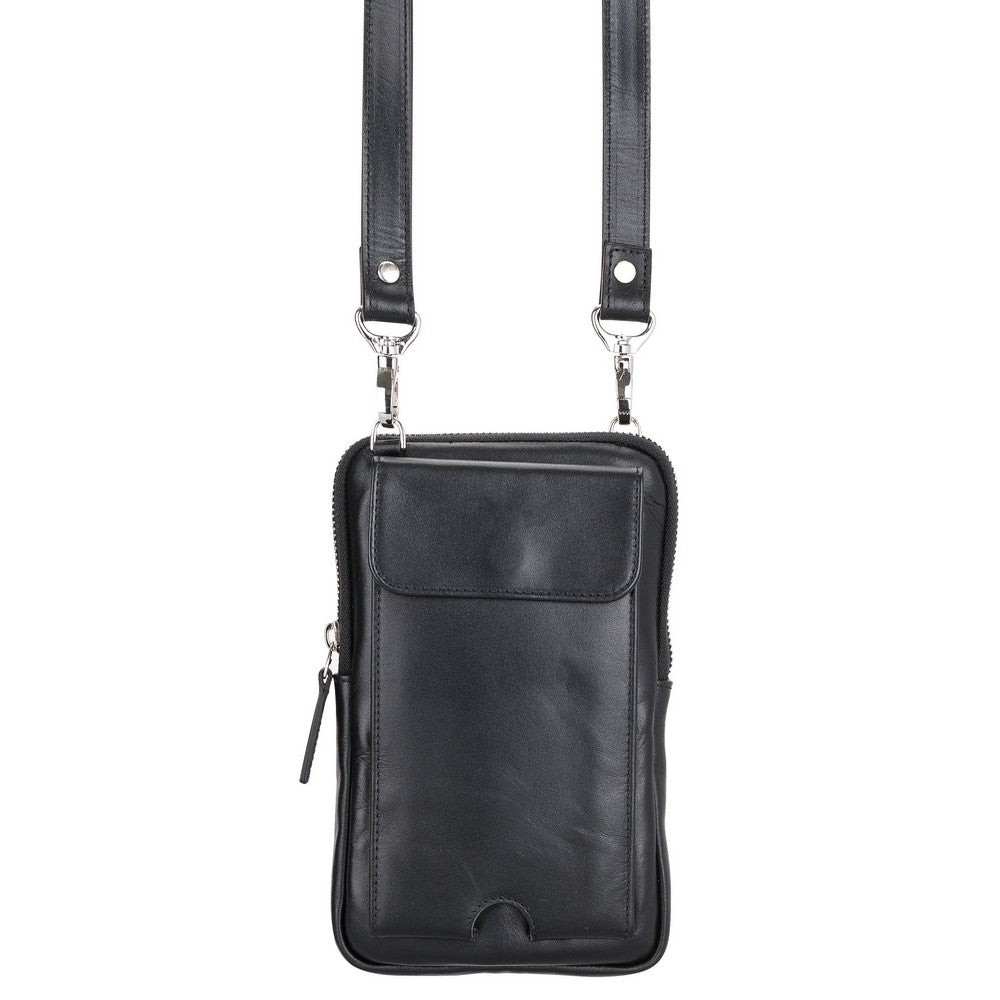 Nino Real Leather Men's Crossbody Bag Shiny Black