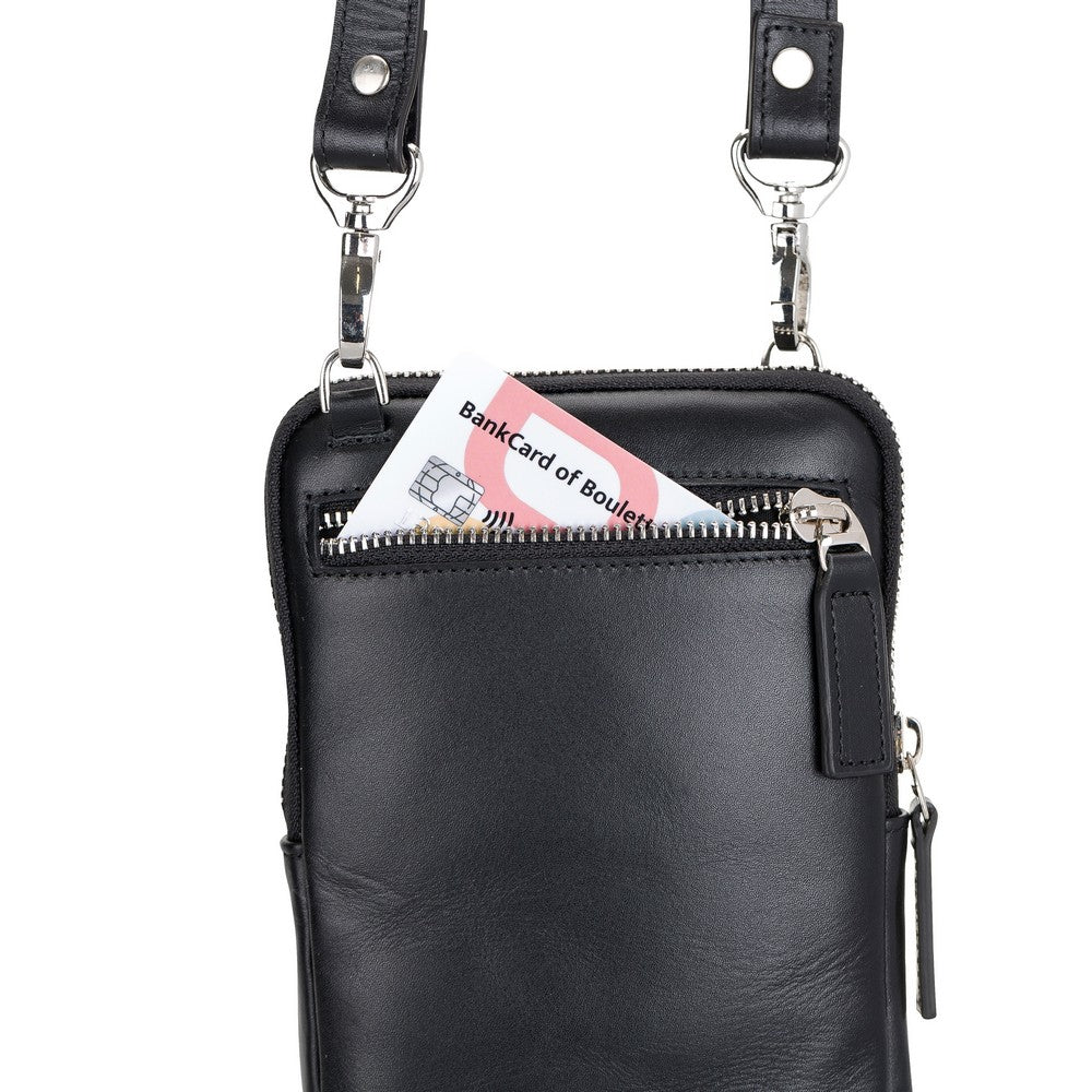 Nino Real Leather Men's Crossbody Bag Shiny Black