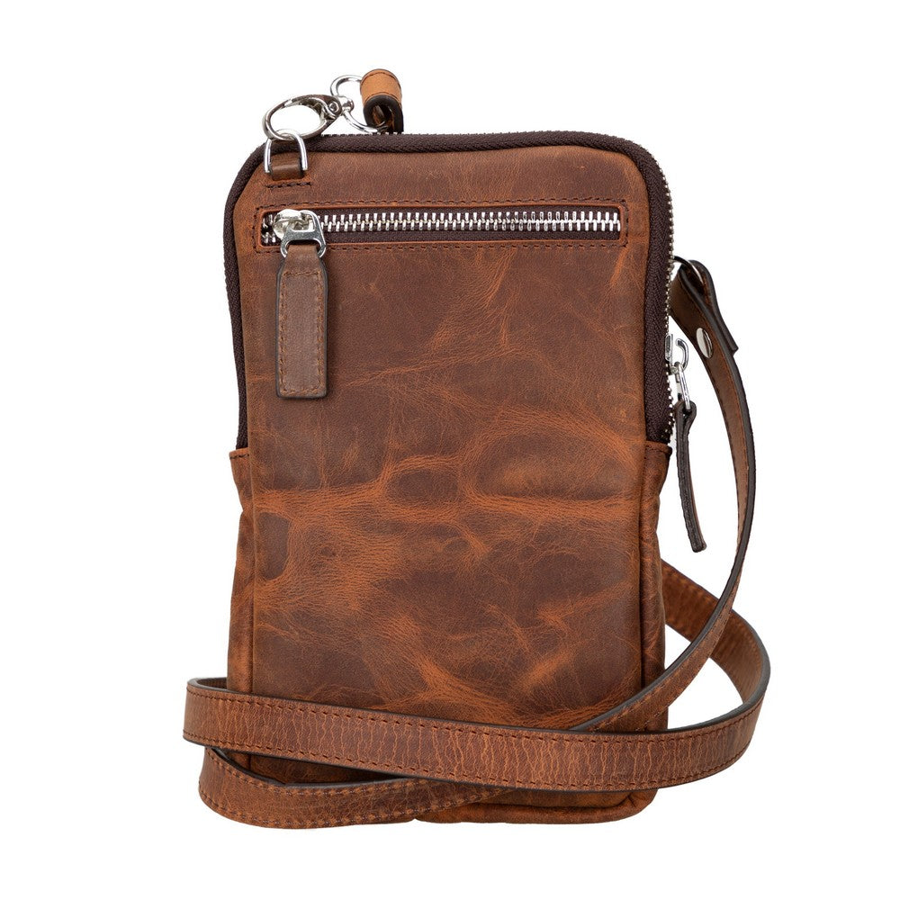 Nino Real Leather Men's Crossbody Bag Antique Light Brown