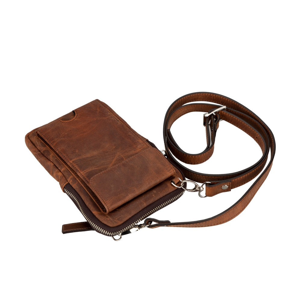 Nino Real Leather Men's Crossbody Bag Antique Light Brown