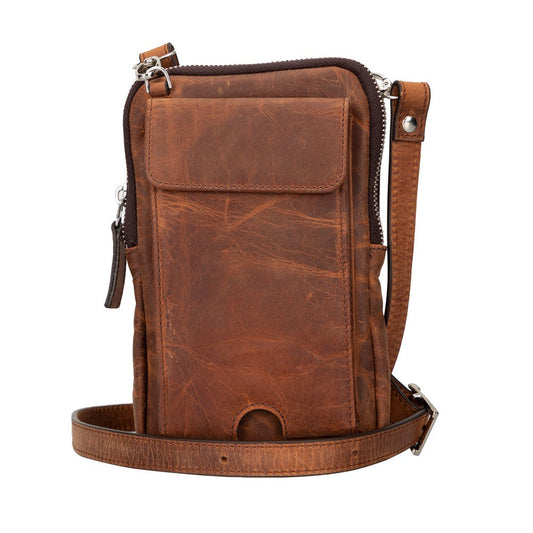 Nino Real Leather Men's Crossbody Bag Antique Light Brown