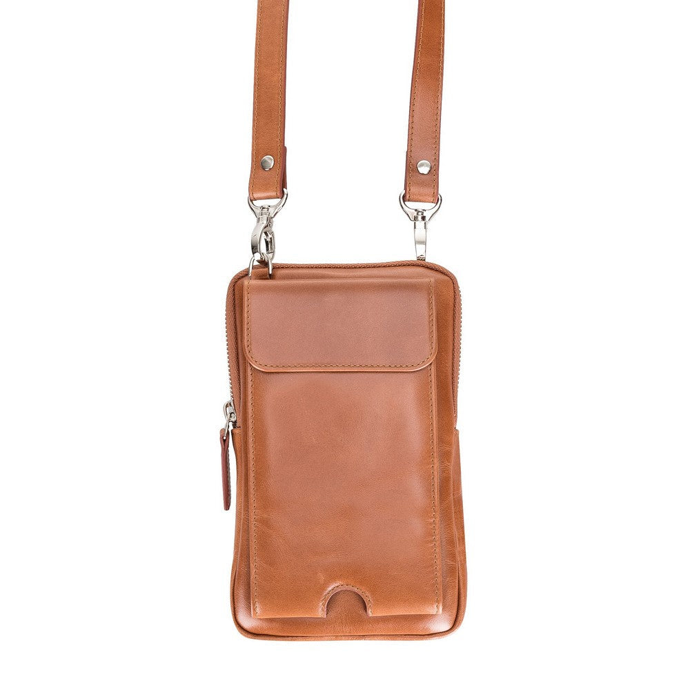 Nino Real Leather Men's Crossbody Bag Rustic Tan