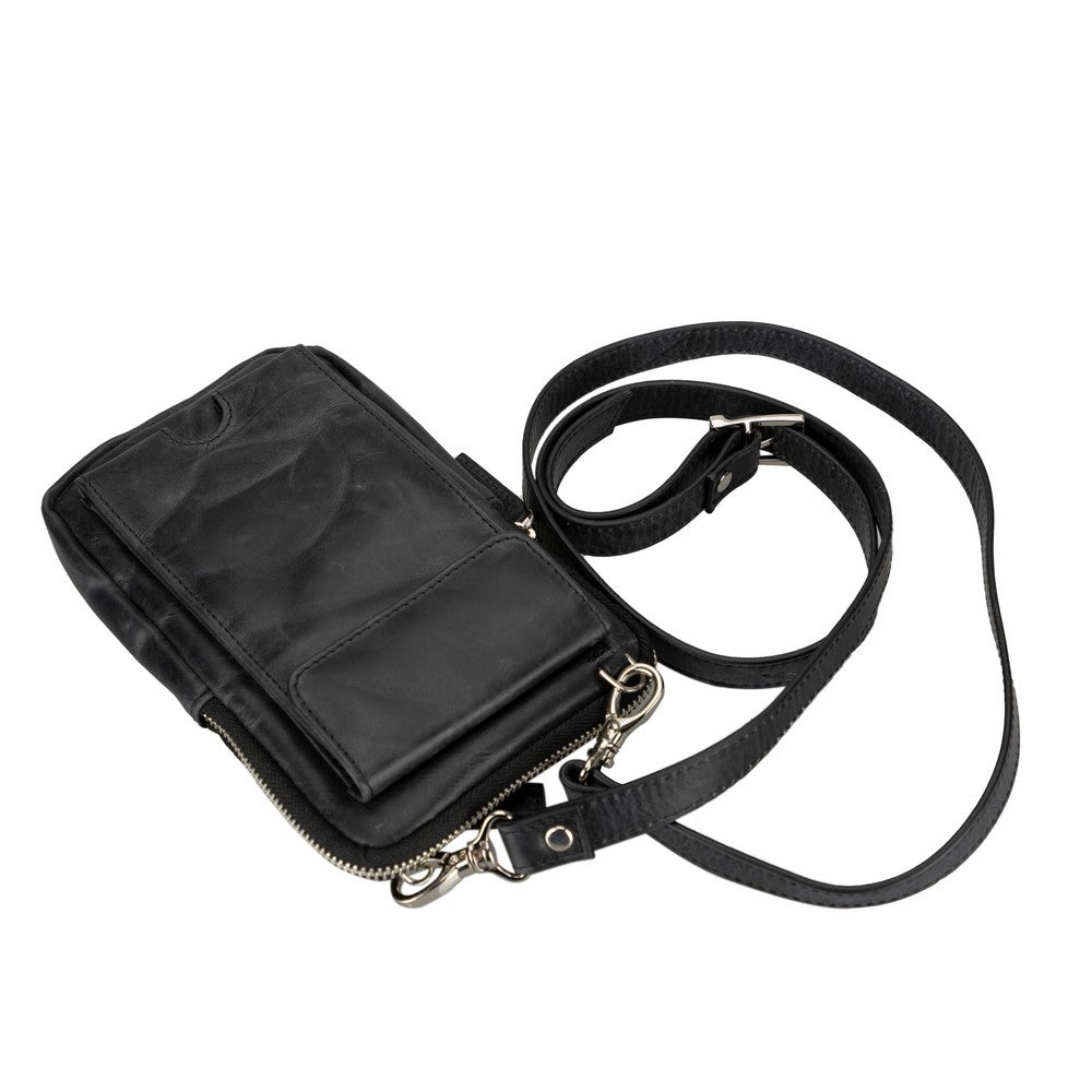 Nino Real Leather Men's Crossbody Bag Antique Black