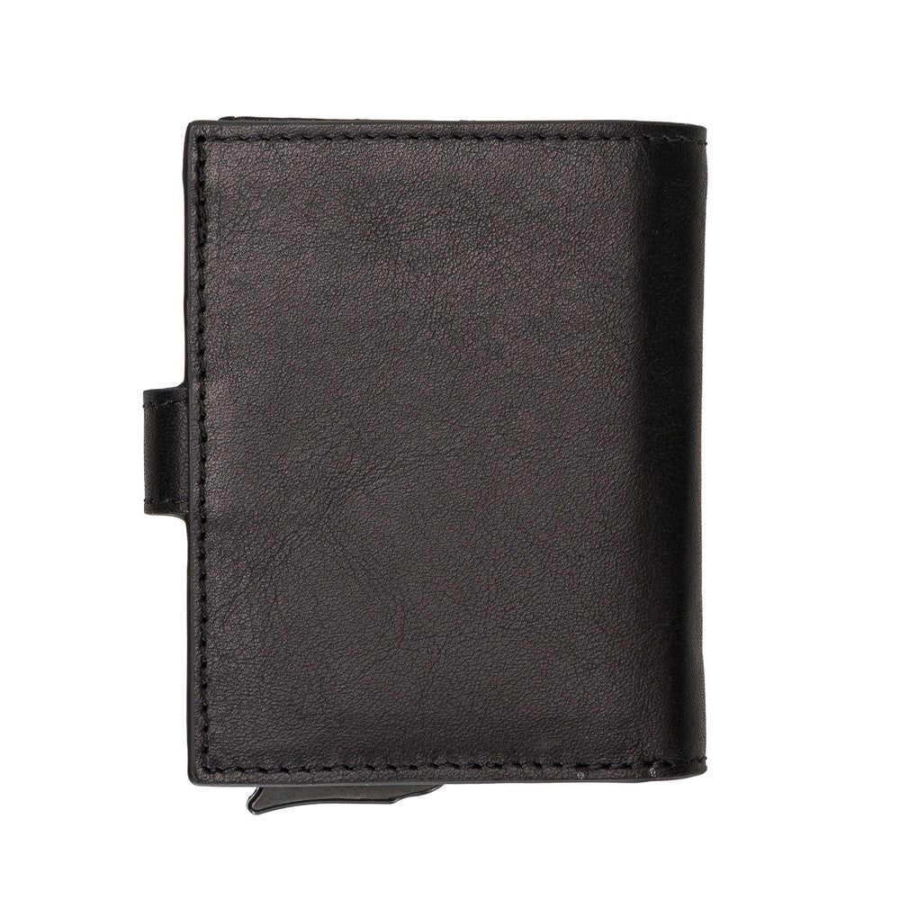 Palermo Leather Wallet with Card Holder Mechanism RST1 Black 