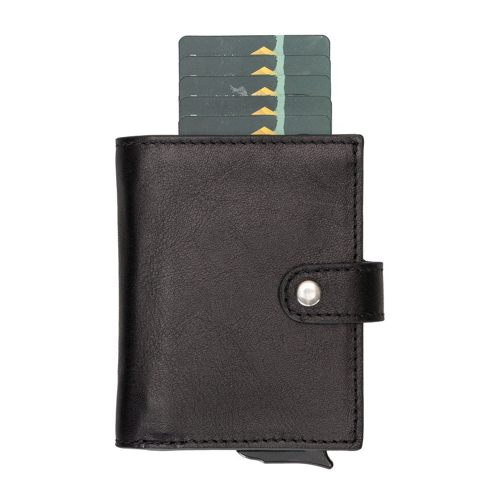 Palermo Leather Wallet with Card Holder Mechanism RST1 Black 