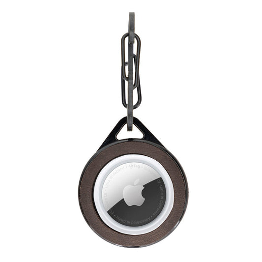 Apple AirTag Uyumlu Deri Anahtarlık Pelit TN03 Kahve