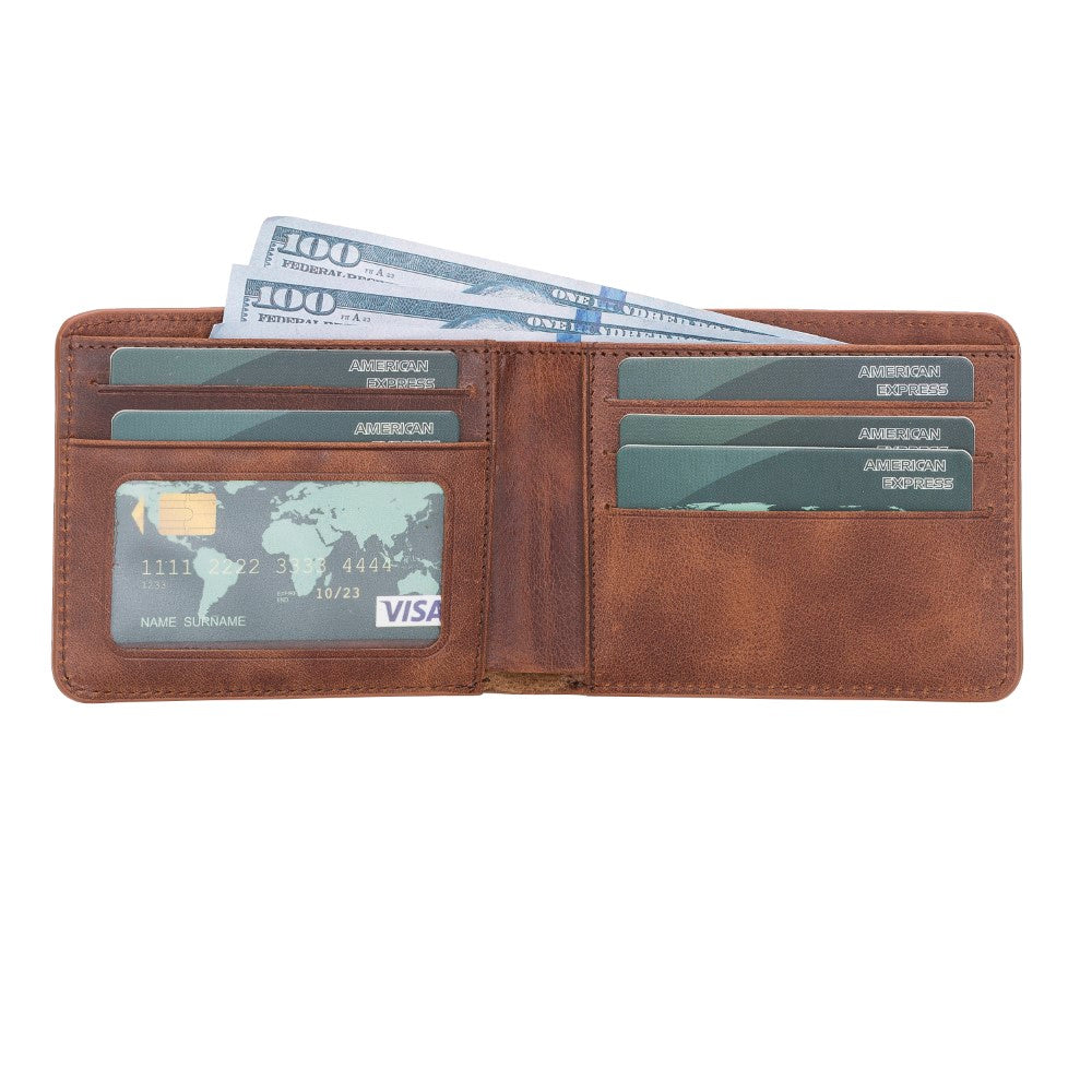 Pier Wallet, 8 Card Compartments, Rustic Brown