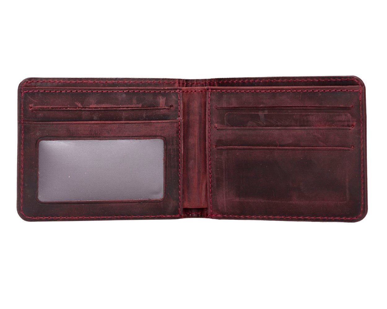 Pier Wallet, 8 Card Compartments, Rustic Claret Red