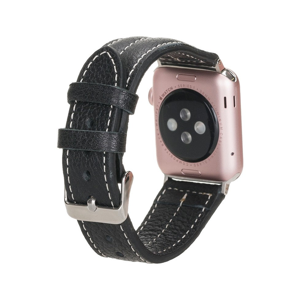 Apple Watch Compatible Leather Band, Sport Model, Black