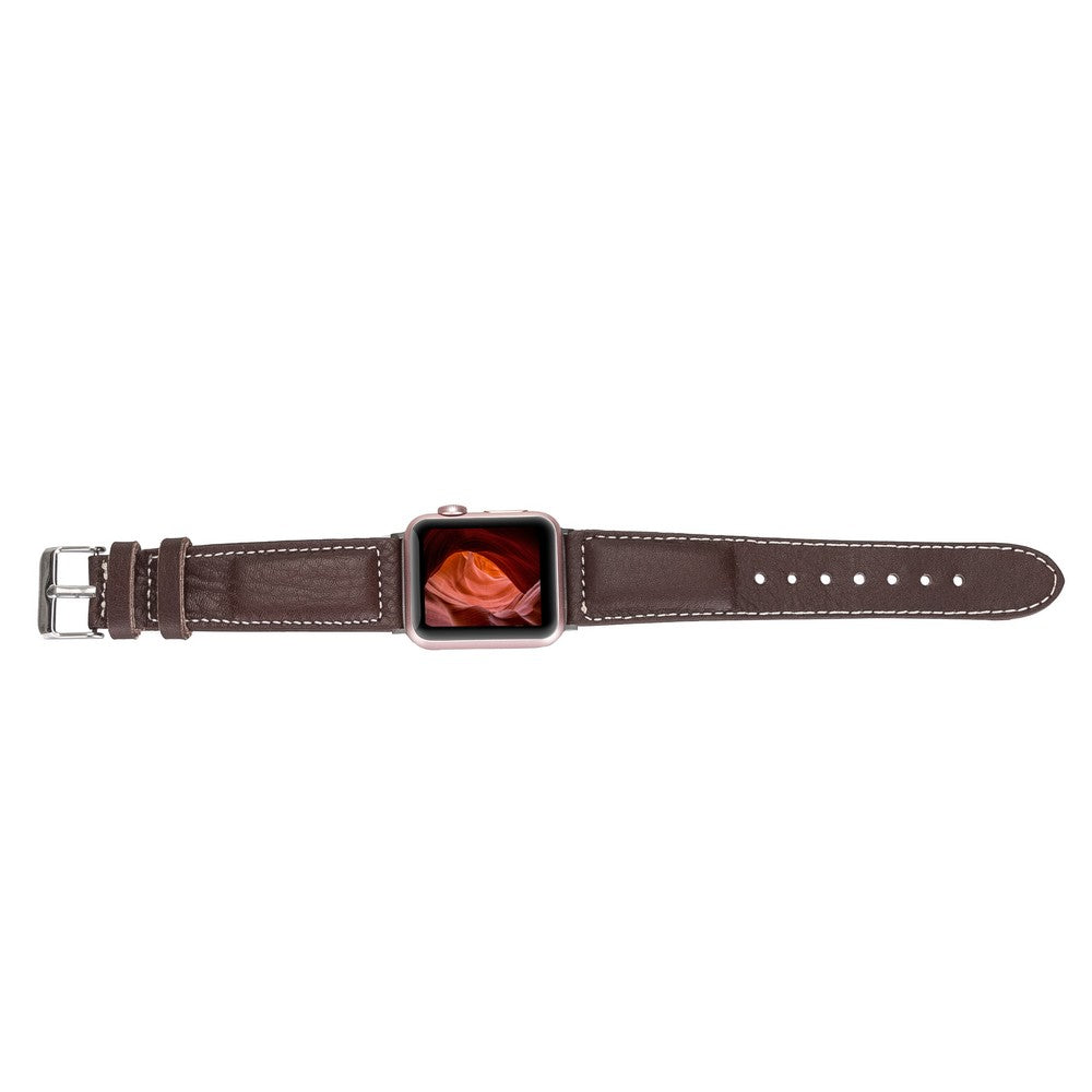 Apple Watch Compatible Leather Band, Sport Model, Bitter Brown