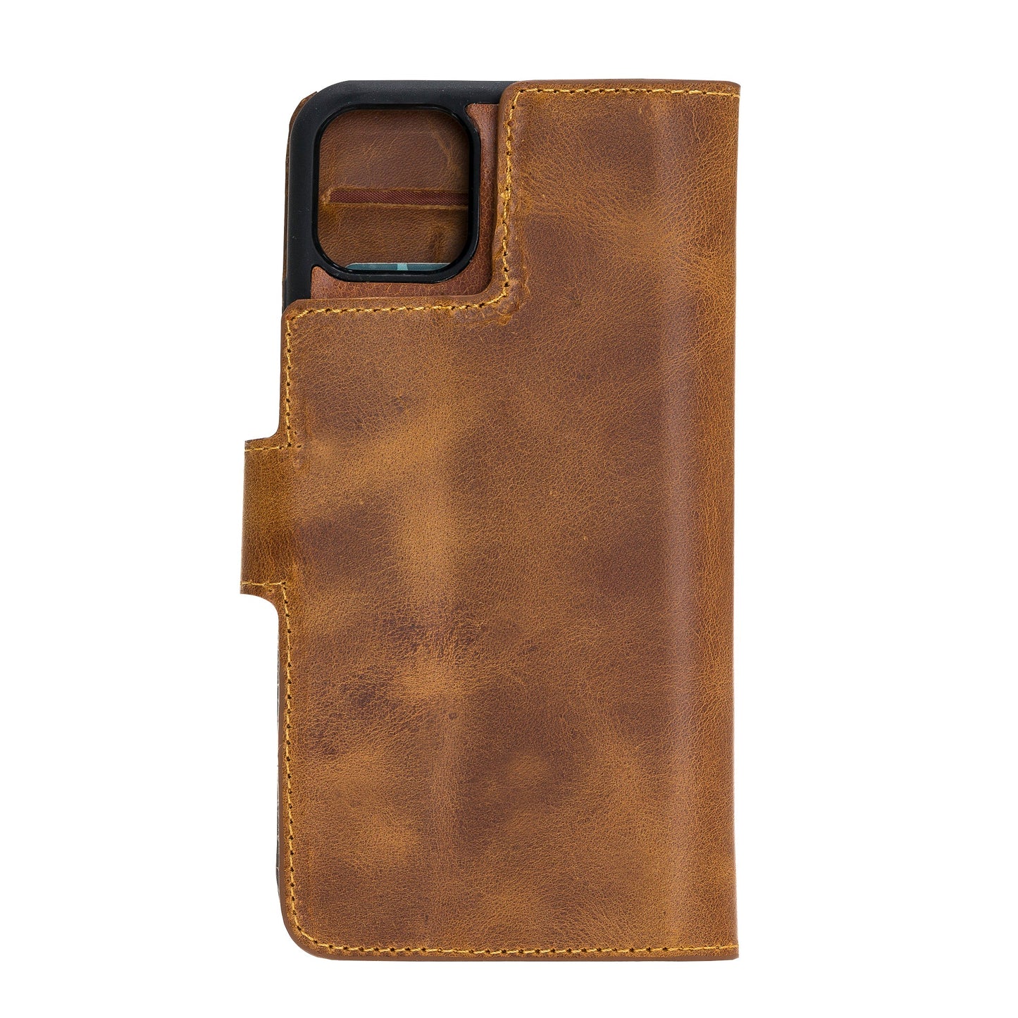 Apple iPhone 11 Compatible Leather Wallet Case Liluri G19 Tan