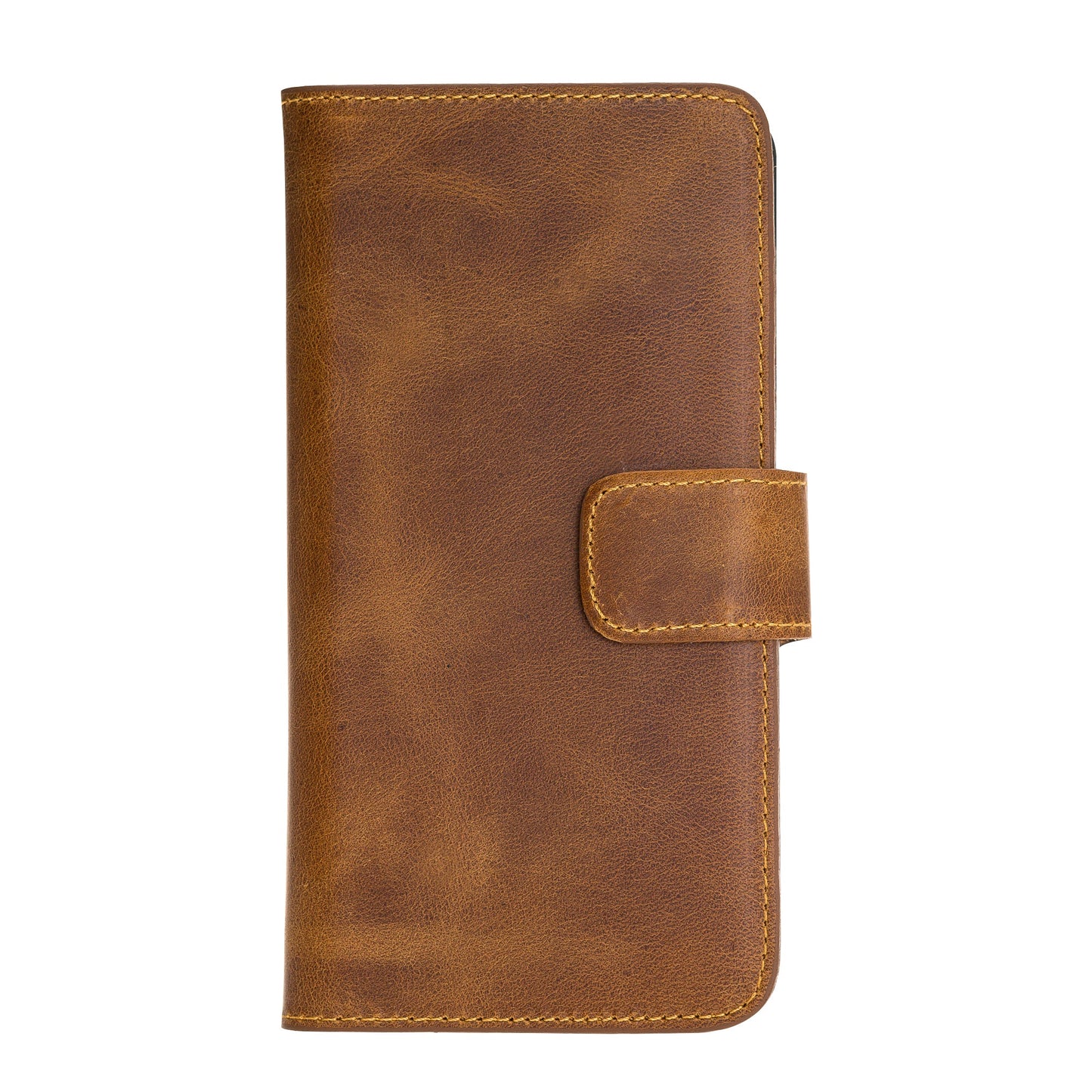 Apple iPhone 11 Compatible Leather Wallet Case Liluri G19 Tan