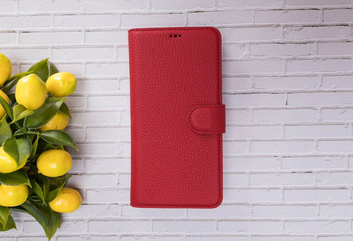 Apple iPhone 11 Pro Max Compatible Leather Wallet Case ERC2 Red