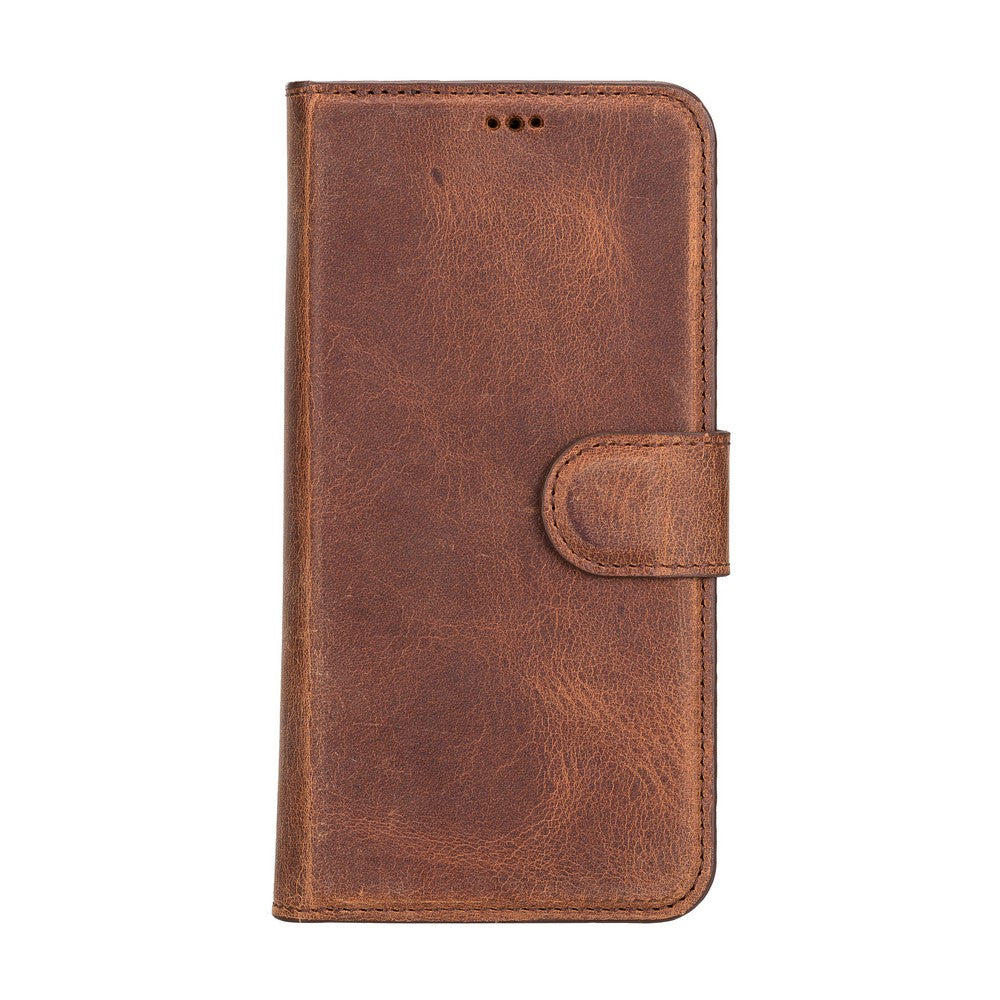 Apple iPhone 12 Compatible Leather Wallet Case G2 Antique Brown