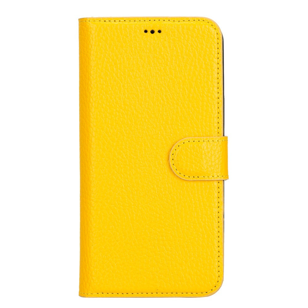 Apple iPhone 12 Pro Max Compatible Leather Wallet Case FL12 Yellow