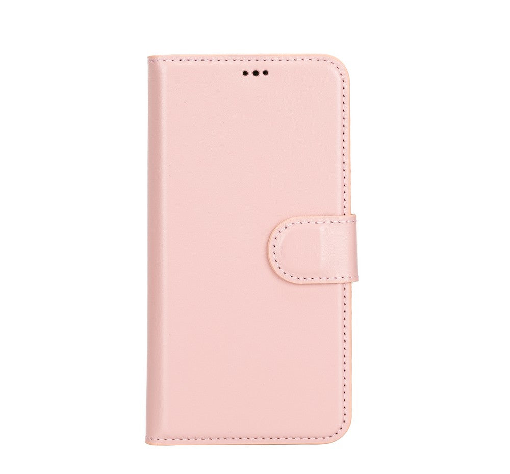 Apple iPhone 12 Compatible Leather Wallet Case NU2 Pink