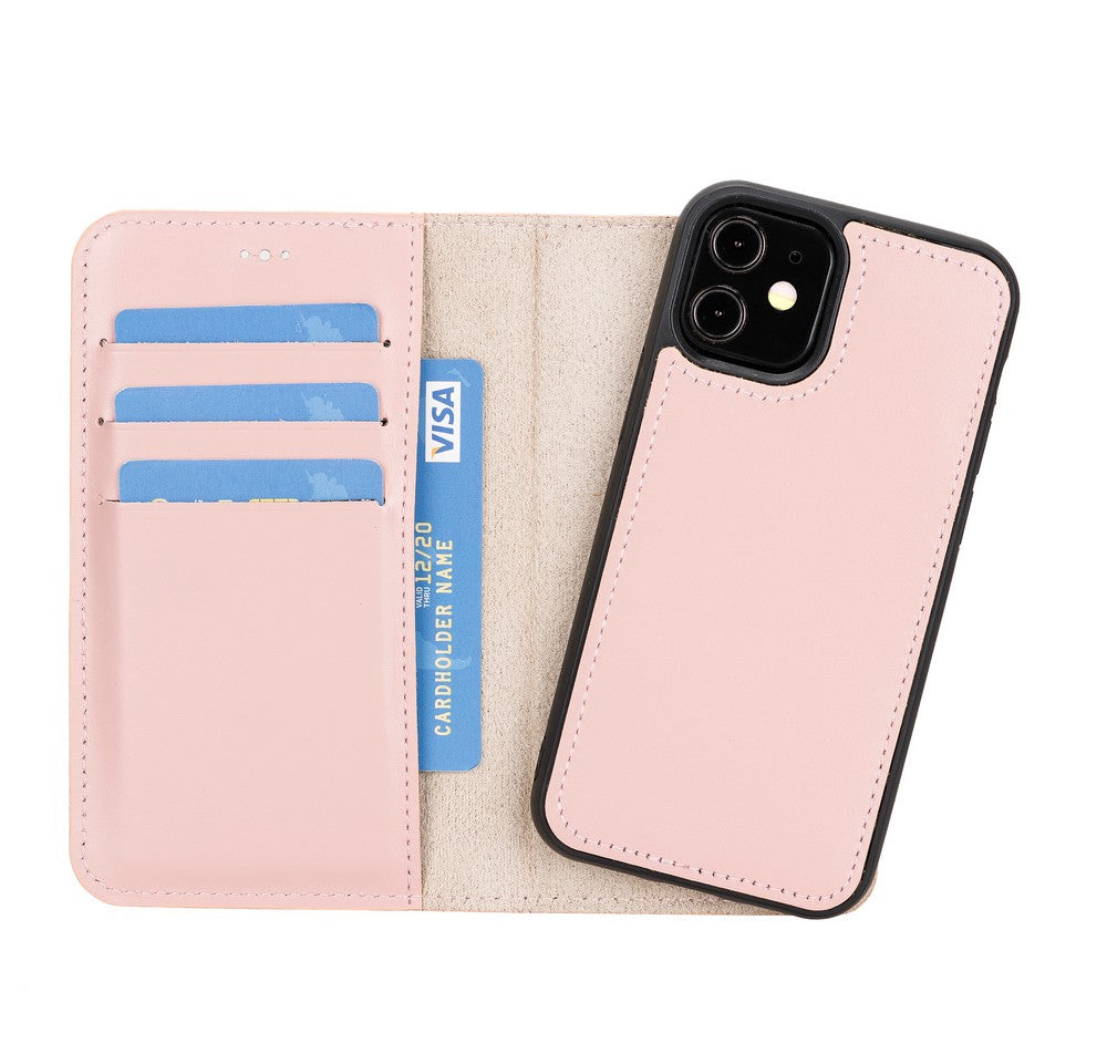 Apple iPhone 12 mini Compatible Leather Wallet Case NU2 Pink