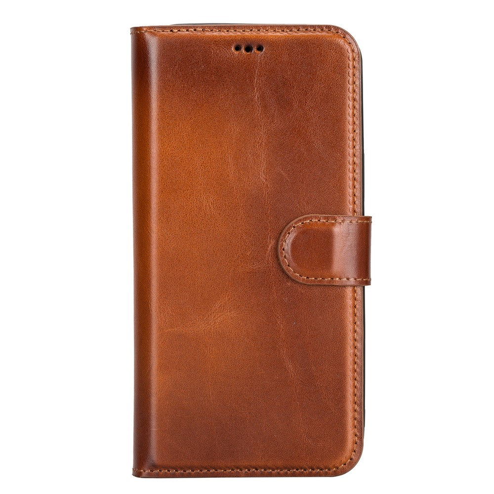 Apple iPhone 12 Pro Max Compatible Leather Wallet Case RST2EF Brown