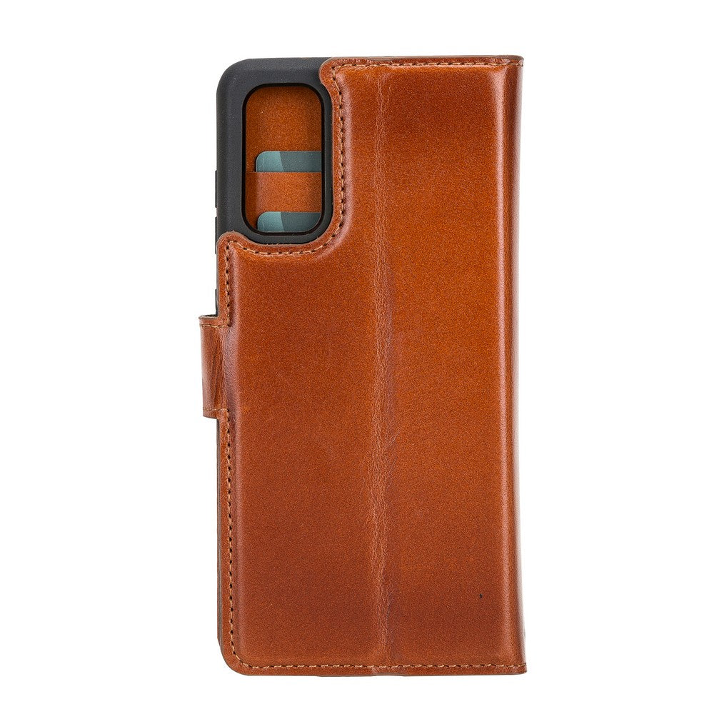 Samsung Galaxy S20 Compatible Leather Wallet Case RST2EF Brown