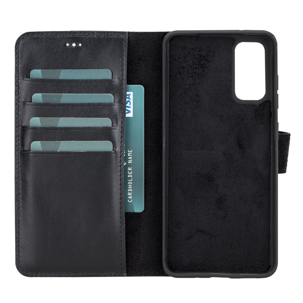 Samsung Galaxy S20 Compatible Leather Wallet Case RST1 Black