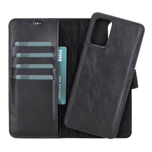 Samsung Galaxy S20 Plus Compatible Leather Wallet Case RST1 Black