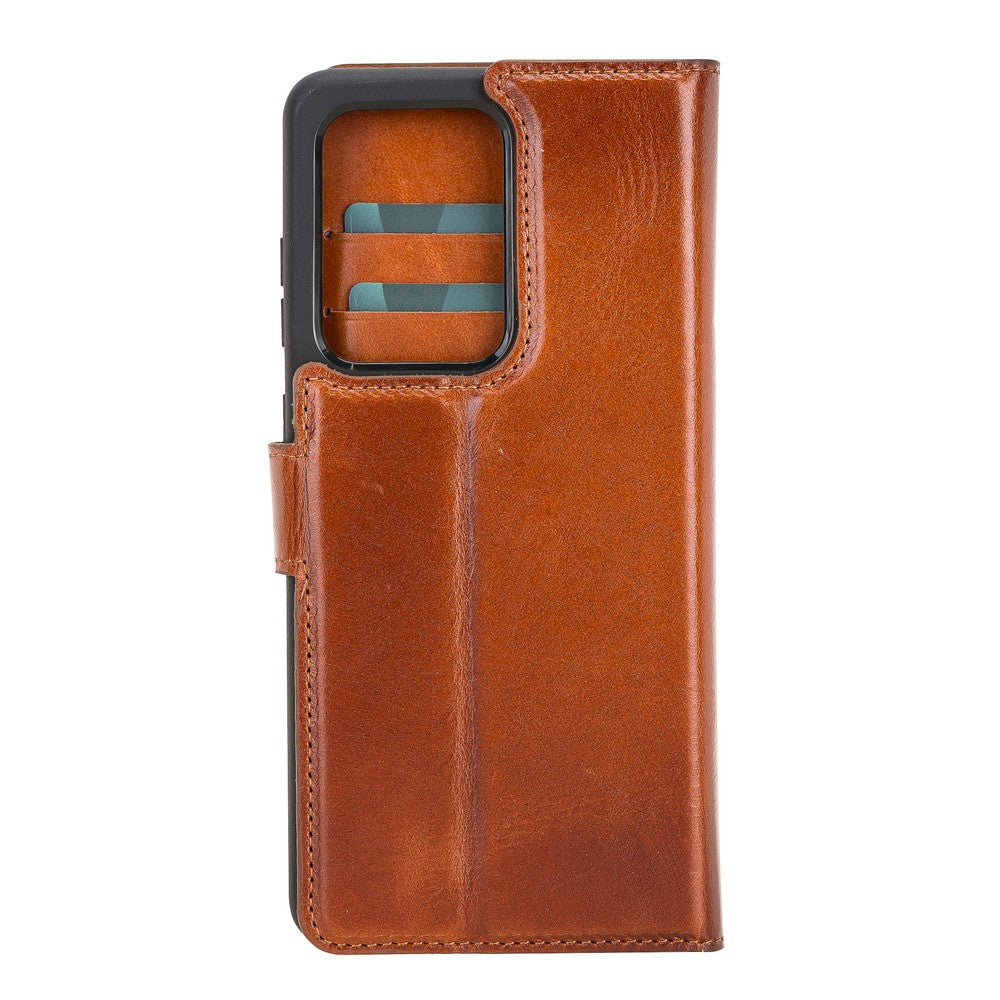 Samsung Galaxy S20 Ultra Compatible Leather Wallet Case RST2EF Brown