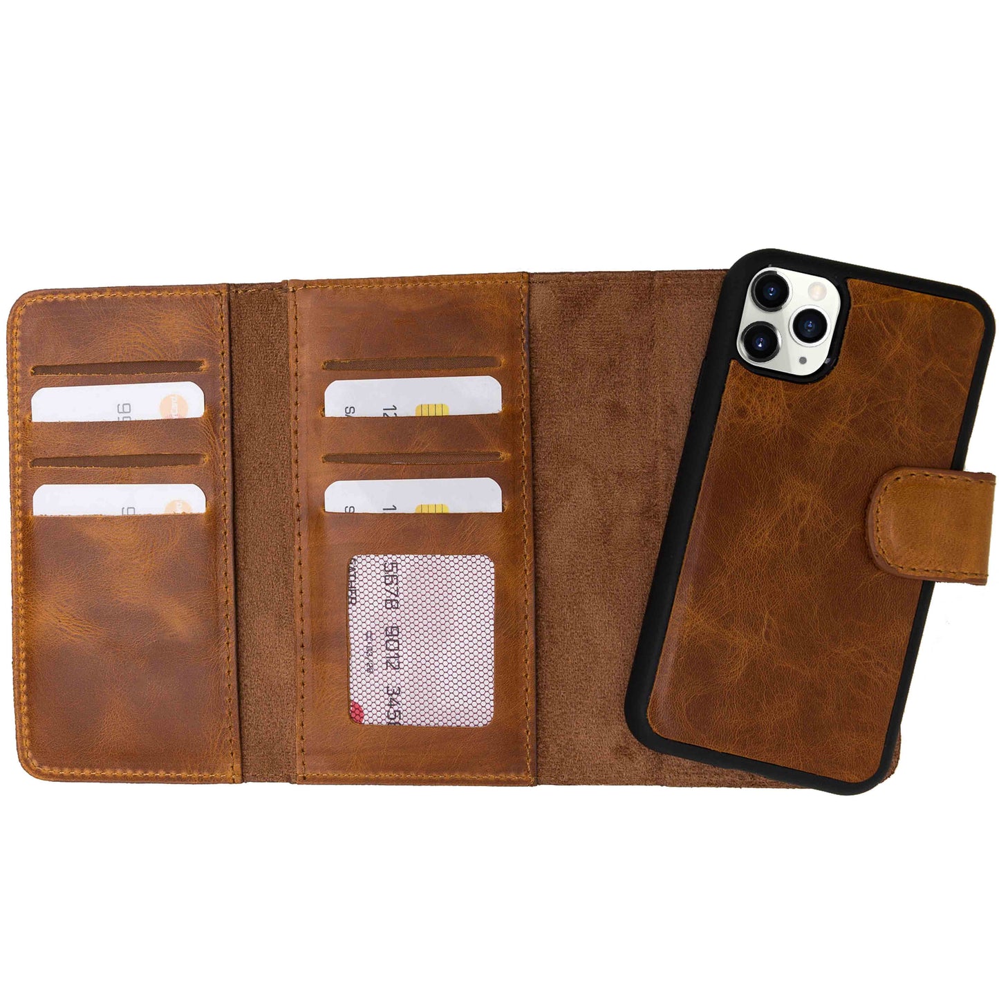 Apple iPhone 11 Pro Compatible Leather Wallet Case Santa Taba