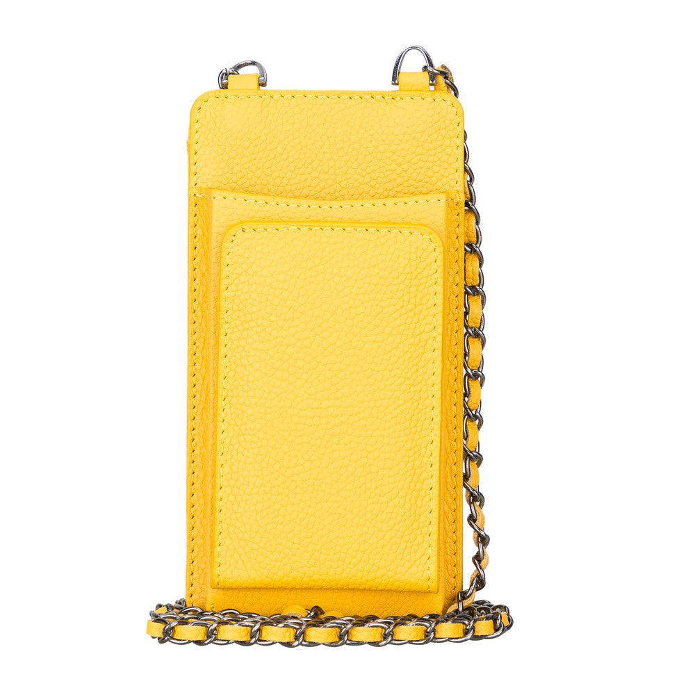 Reina 6.9 inch Compatible Leather Case with Wallet Strap FL12 Yellow