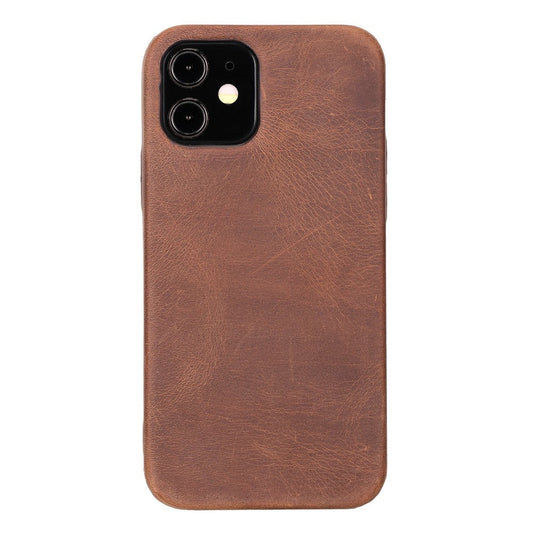 Apple iPhone 12 Compatible Leather Back Cover ROCK G2 Brown