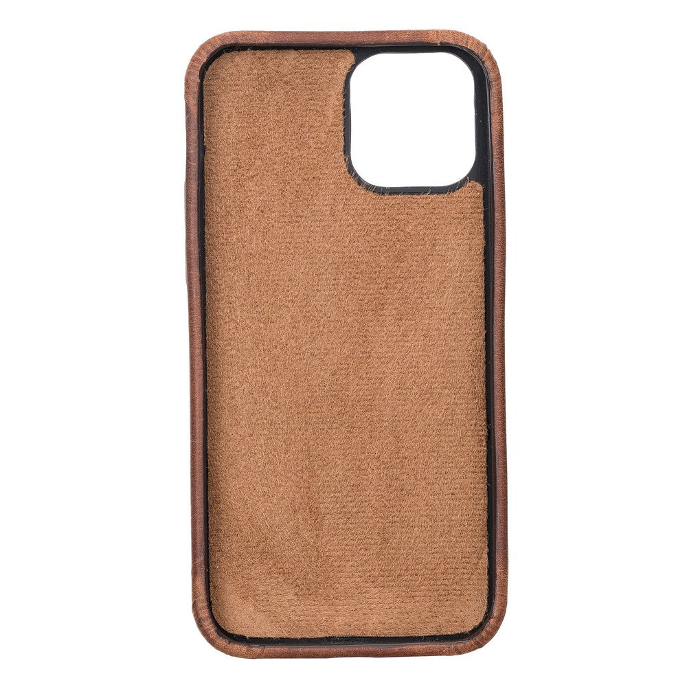 Apple iPhone 12 Compatible Leather Back Cover ROCK G2 Brown