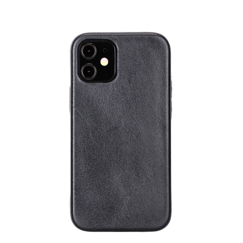 Apple iPhone 12 mini Compatible Leather Back Cover ROCK RST1 Black