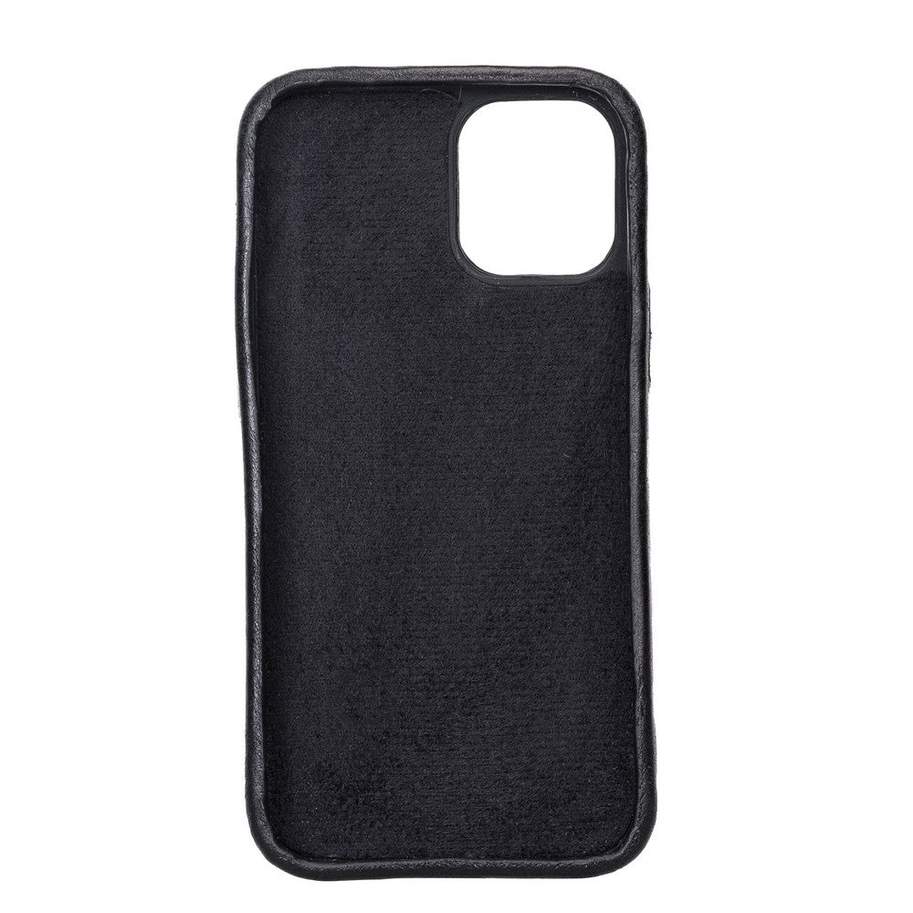 Apple iPhone 12 mini Compatible Leather Back Cover ROCK RST1 Black