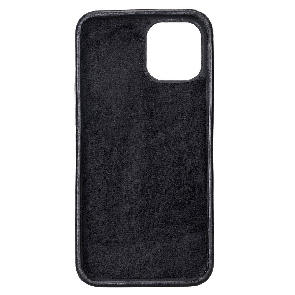 Apple iPhone 12 Pro Max Compatible Leather Back Cover ROCK RST1 Black