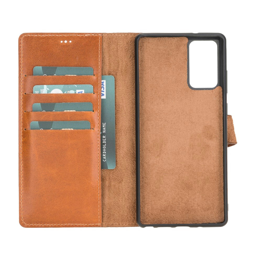 Samsung Galaxy Note 20 Compatible Leather Wallet Case RST2EF Brown