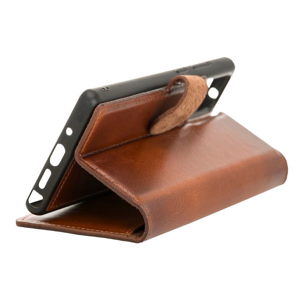 Samsung Galaxy Note 20 Compatible Leather Wallet Case RST2EF Brown